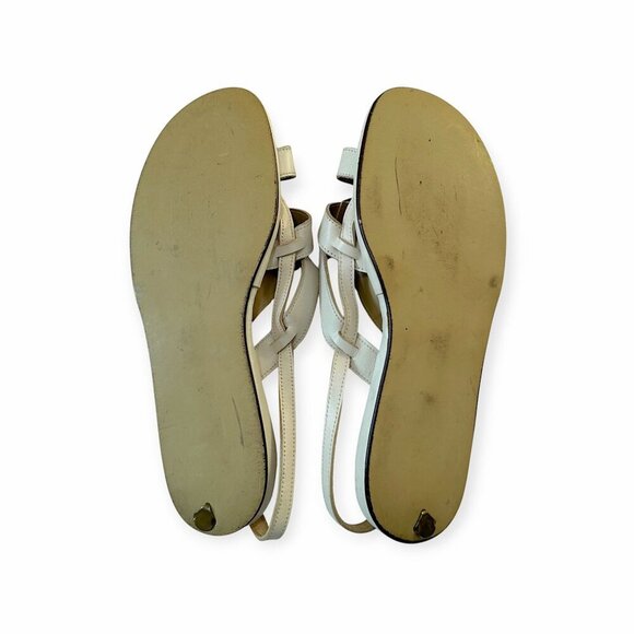 Vintage 1950s Buskens Leather Strappy Sandals White Buckle Gladiator Style 8.5N - Picture 8 of 10